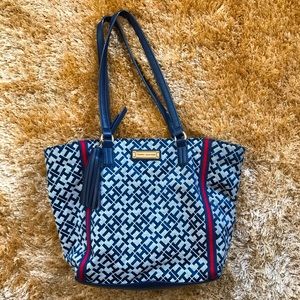Tommy Hilfiger Signature Blue TH Logo Tote Bag